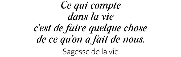 Sagesse de la vie Sinnspruch